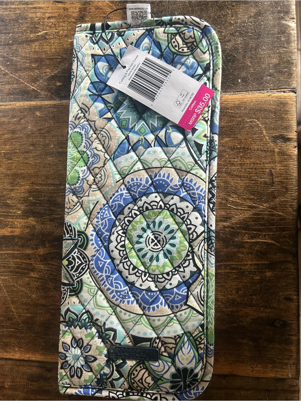 Vera Bradley Curling & Flat Iron Cover Sketched Medallion Blue/Green Pattern NWT
